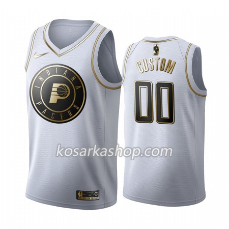 Dres Indiana Pacers Prilagođeni Nike 2019-20 Bijela Golden Edition Swingman